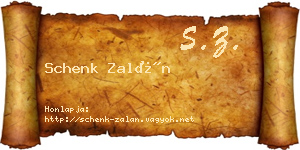 Schenk Zalán névjegykártya